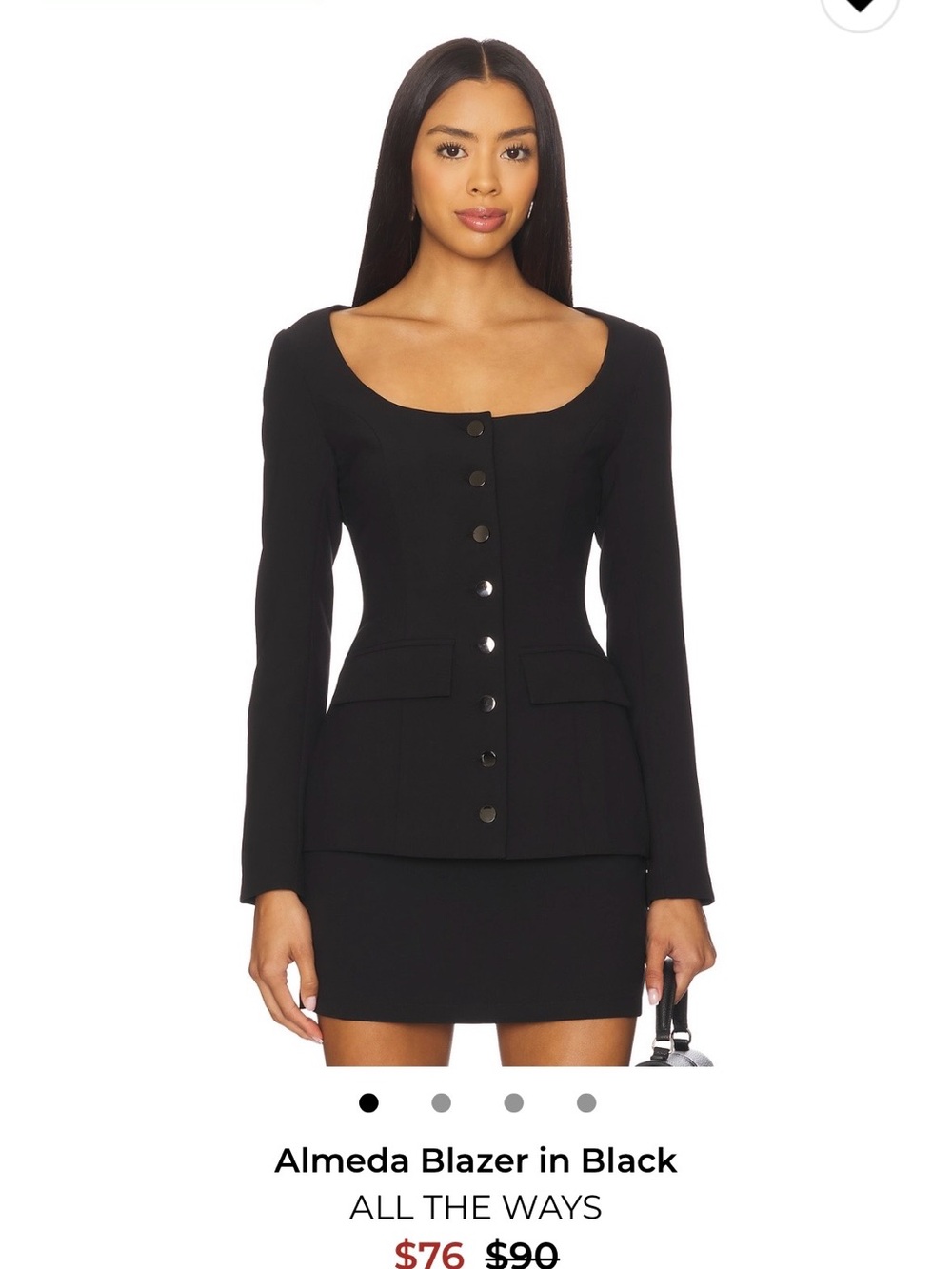 All The Ways Almeda Black Button-Front Blazer